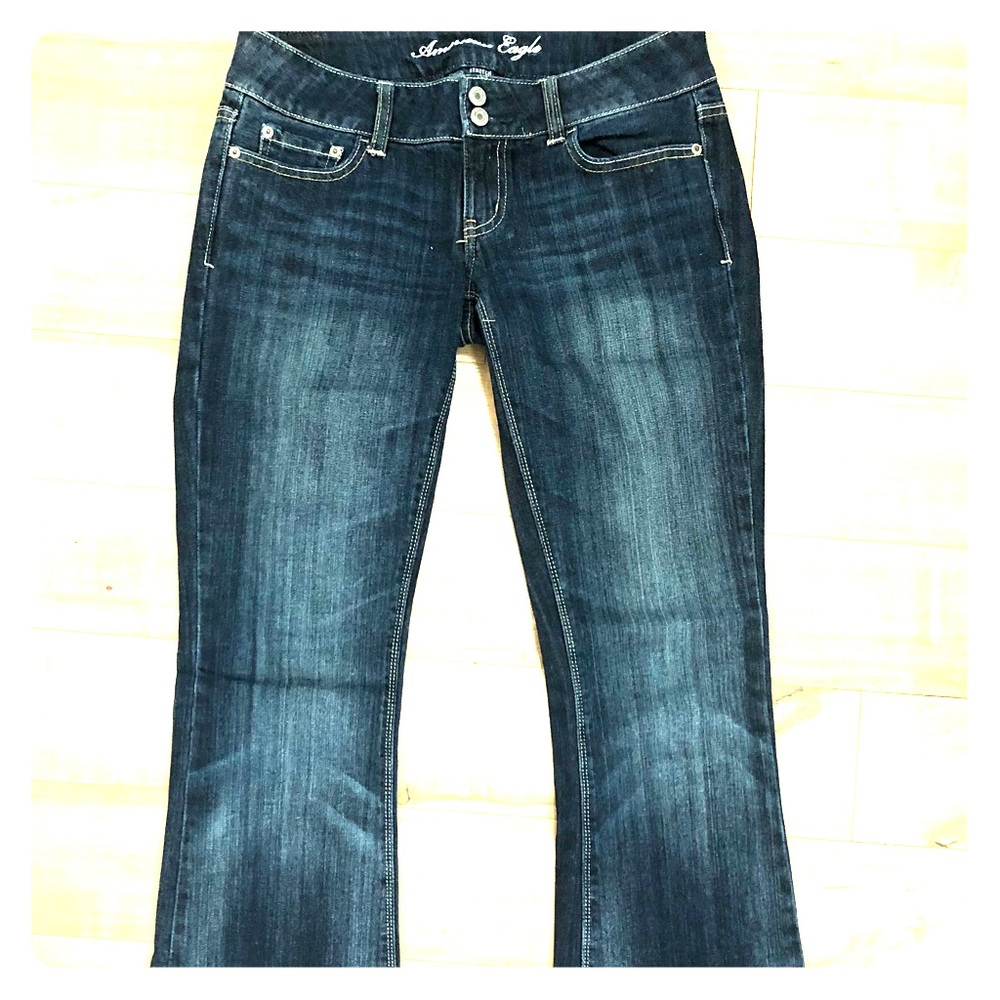Dark wash boot cut jeans